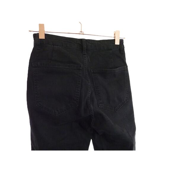 Zara Black Denim Stretch Skinny Jeans Distressed 4 - Picture 6 of 8
